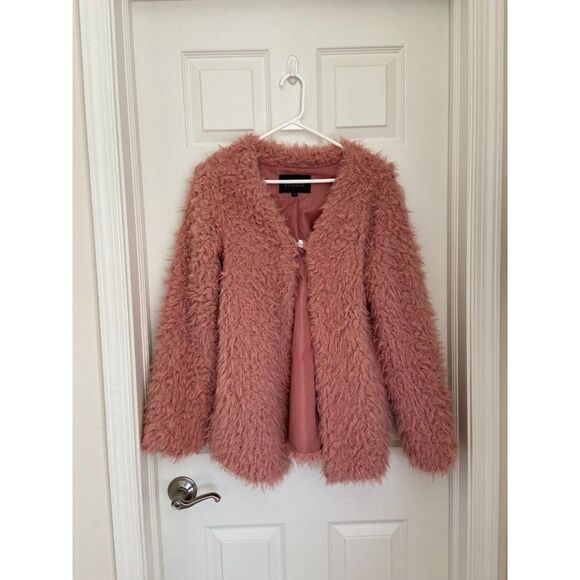 Ambiance Outwear Pink Sherba/Teddy Jacket with front clasp (Size M) - Picture 1 of 4